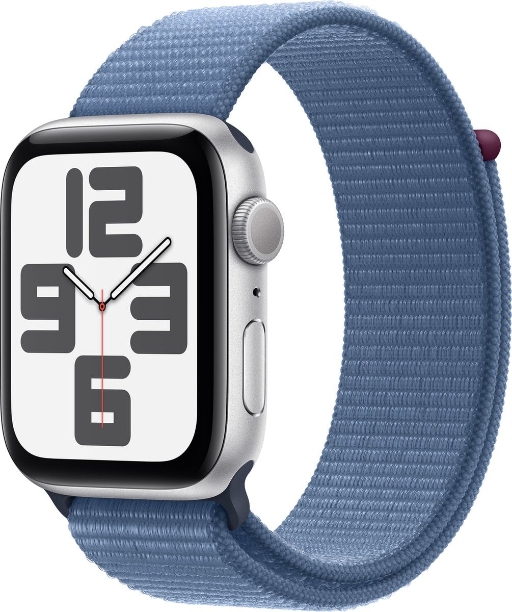 ساعة آبل واتش اس إي - GPS + Cellular - مقاس 40 ملم - بهيكل من الألومنيوم الفضي مع سوار Sport Loop بلون Winter Blue ساعة آبل واتش اس إي - GPS + Cellular - مقاس 40 ملم - بهيكل من الألومنيوم الفضي مع سوار Sport Loop بلون Winter Blue